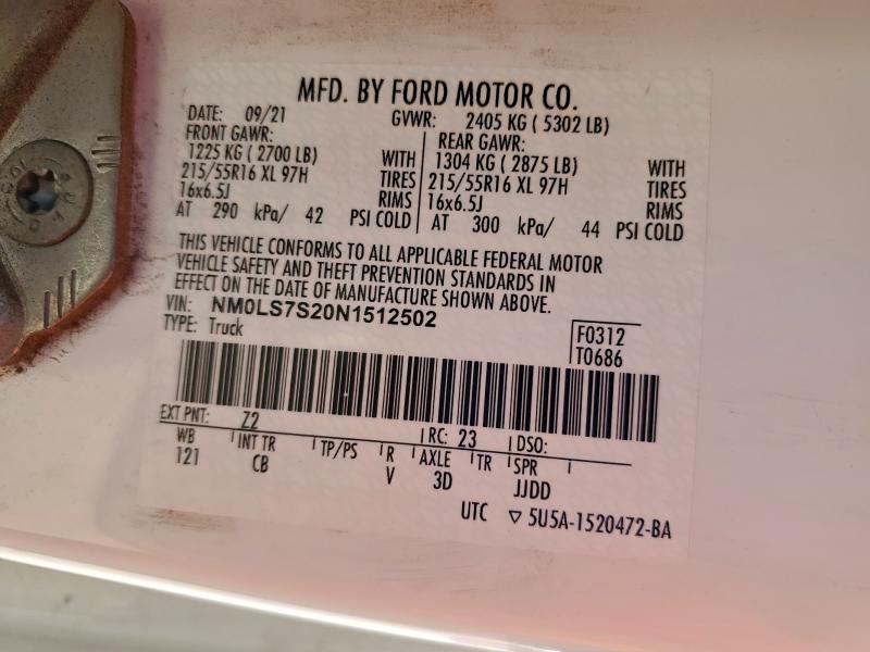 2022 FORD TRANSIT CO #3304614444