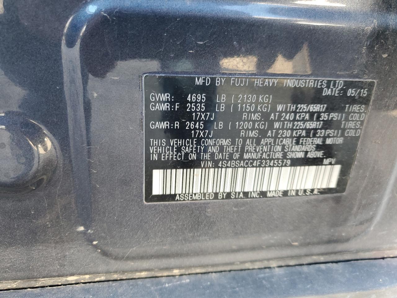 SUBARU OUTBACK 2.5I PREMIUM