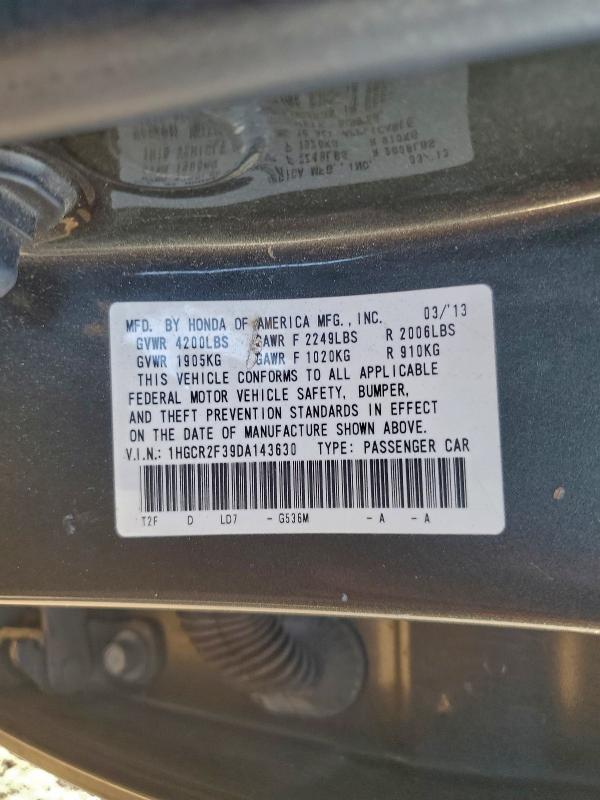 2013 HONDA ACCORD LX #3298127170
