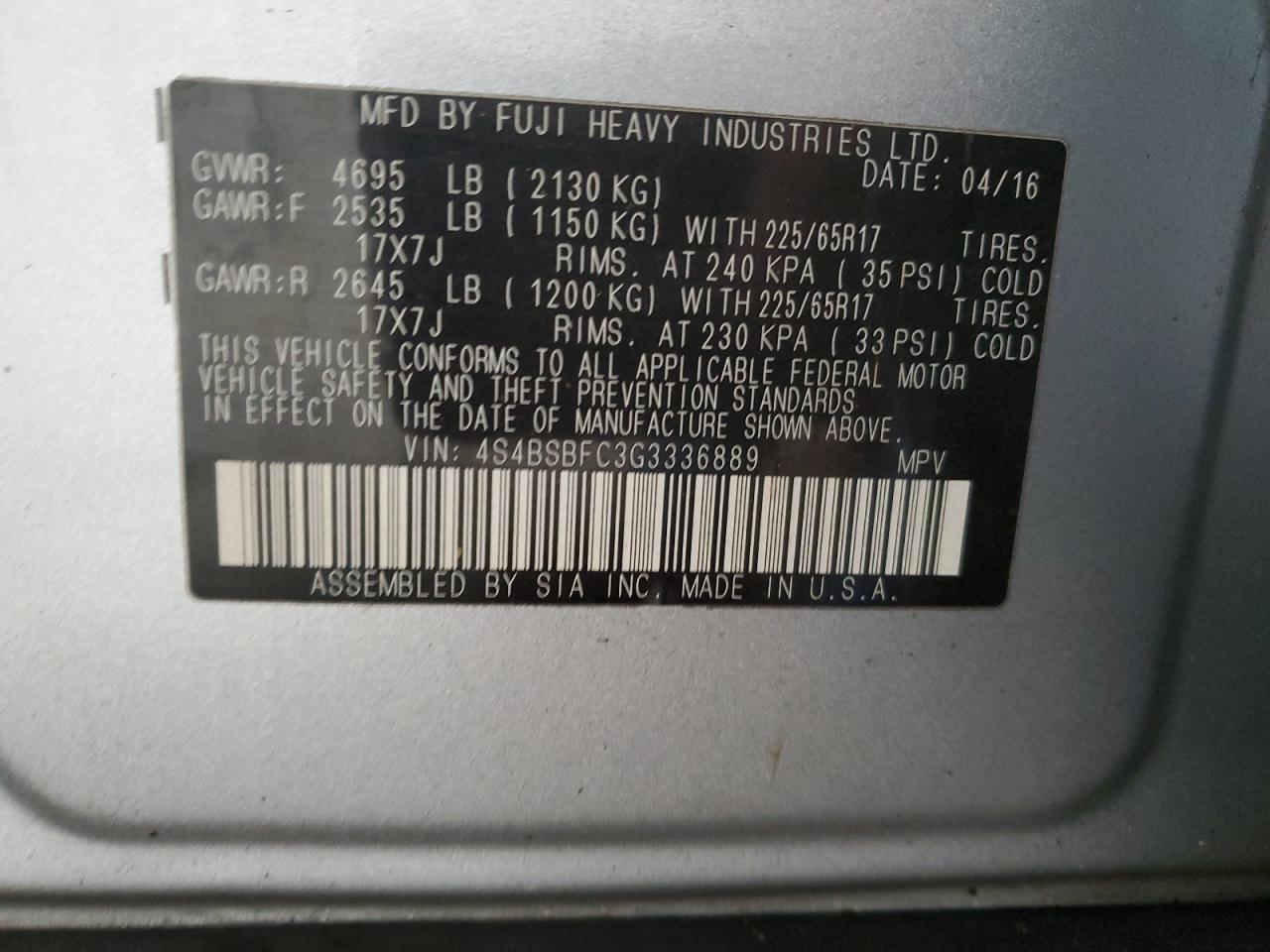 SUBARU OUTBACK 2.5I PREMIUM