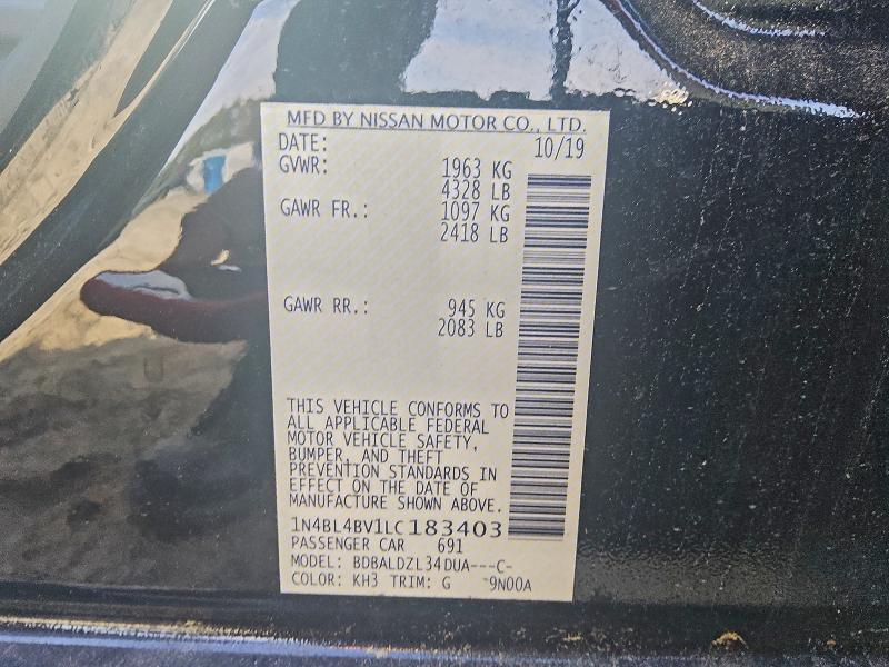 2020 NISSAN ALTIMA S #3302728087