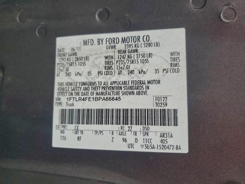 2011 FORD RANGER #3303575934