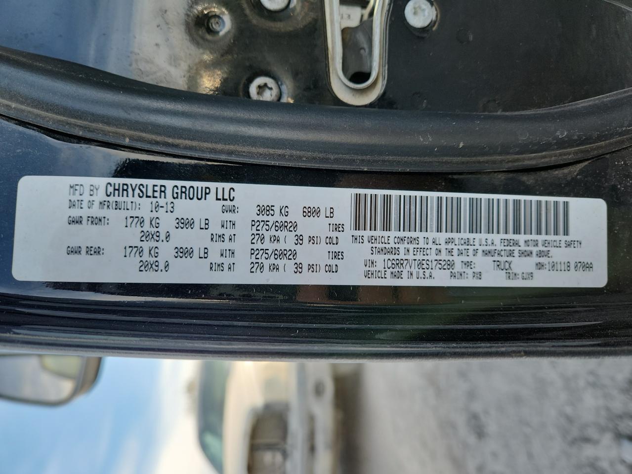 Lot #3303608927 2014 RAM 1500 LARAM