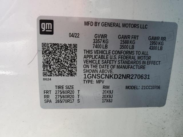 2022 CHEVROLET TAHOE C150 #3316957093