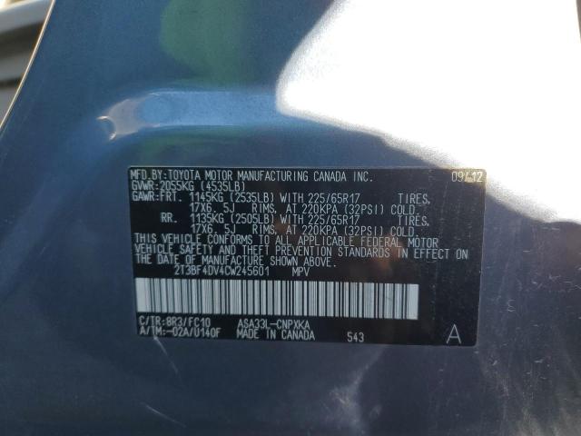 2012 TOYOTA RAV4 - 2T3BF4DV4CW245601