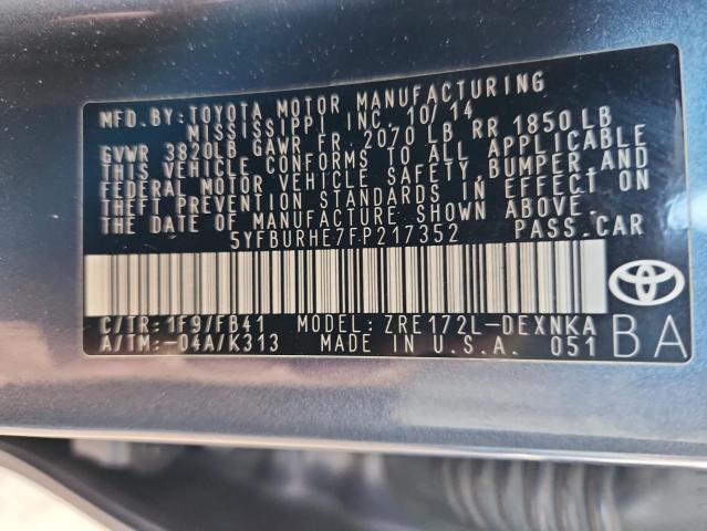 2015 TOYOTA COROLLA L - 5YFBURHE7FP217352