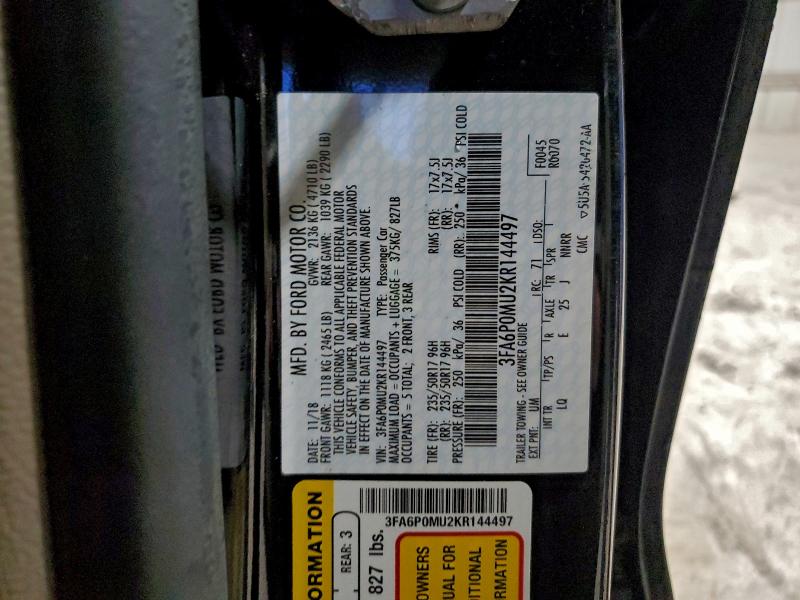 2019 FORD FUSION SEL #3309412970