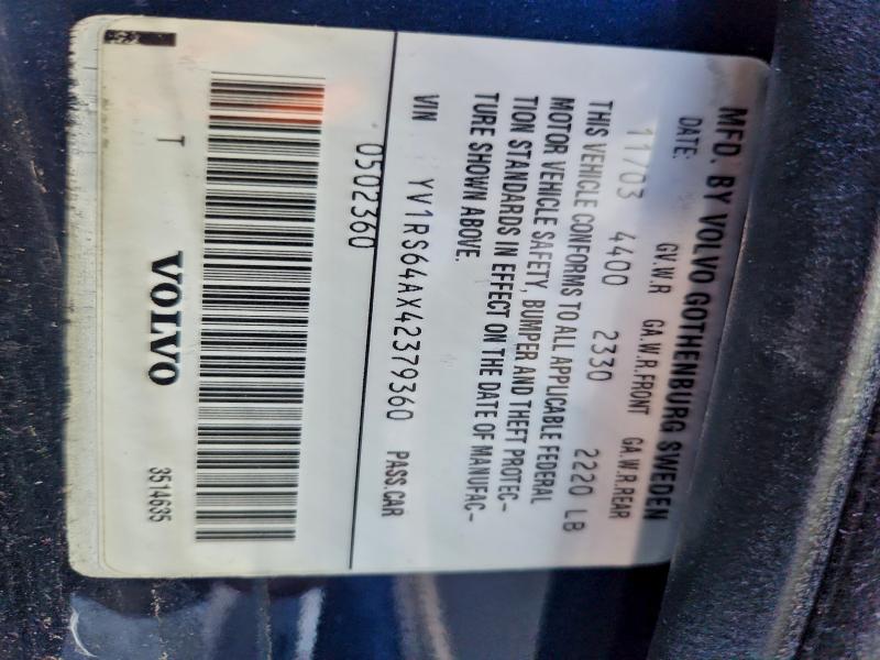 2004 VOLVO S60 #3298017144