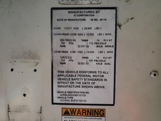 2009 IC CORPORATION CE SERIES SCHOOL #3287478009