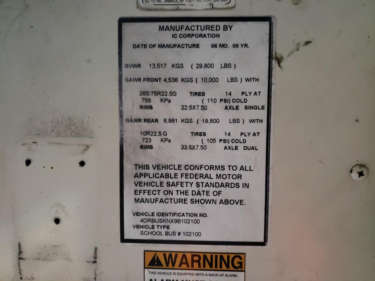 Lot #3287478009 2009 IC CORPORATION CE SERIES SCHOOL