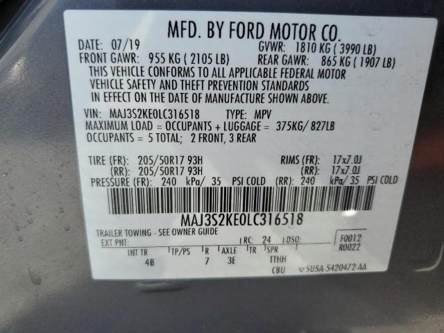 2020 FORD ECOSPORT T #3310325990
