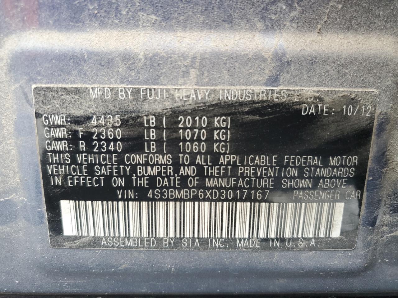 SUBARU LEGACY 2.5I LIMITED