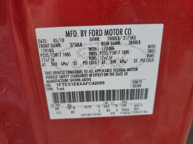 2010 FORD F150 SUPER - 1FTEX1E8XAFC42055