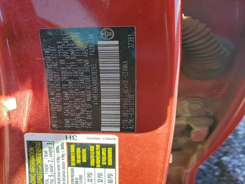 2008 TOYOTA CAMRY CE #3305543068