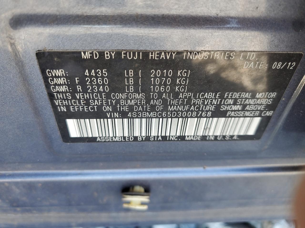 SUBARU LEGACY 2.5I PREMIUM