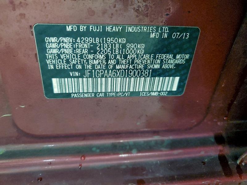 2013 SUBARU IMPREZA #3296940828