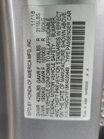 2019 HONDA ACCORD LX #3305361307