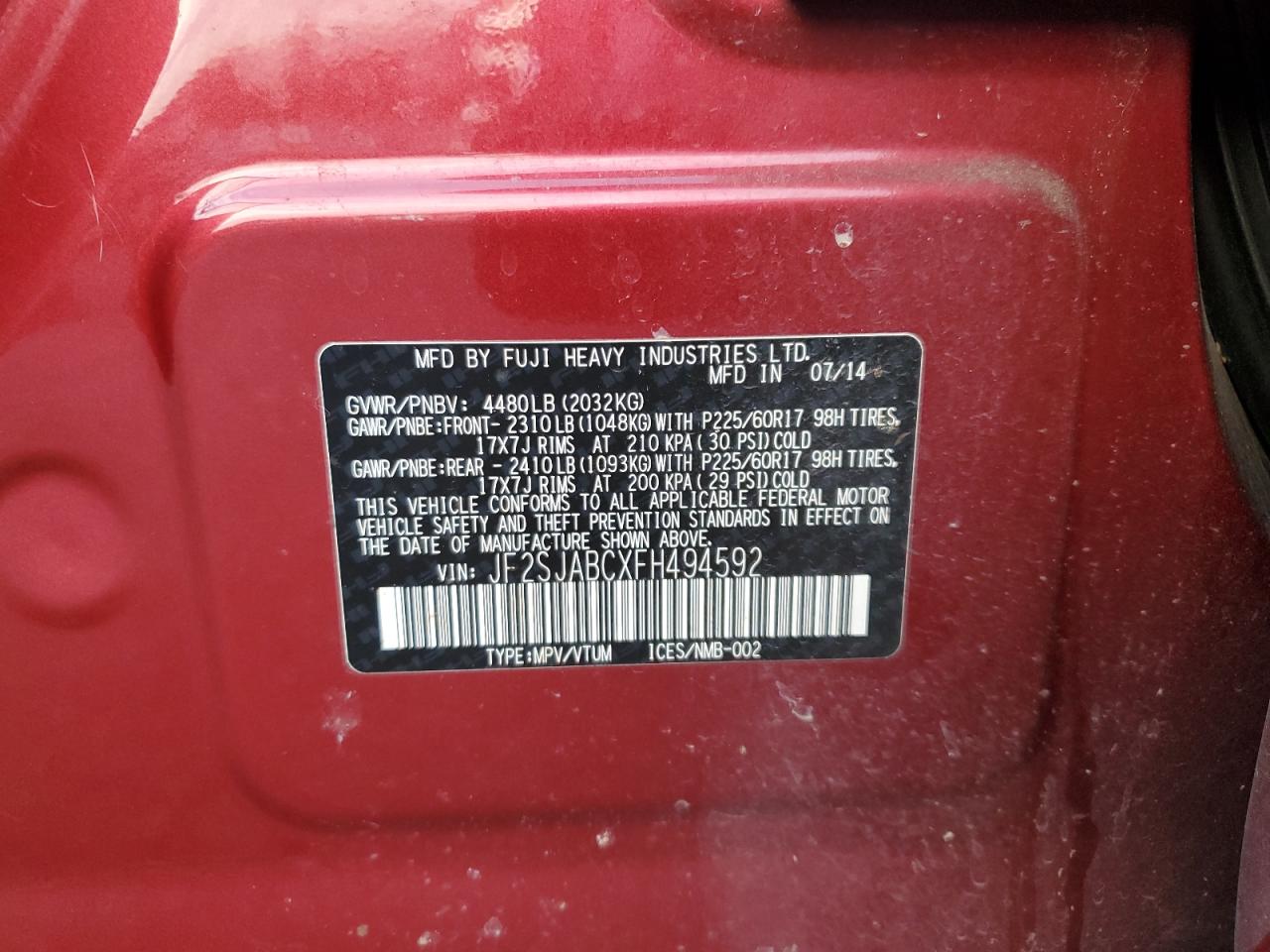 SUBARU FORESTER 2.5I