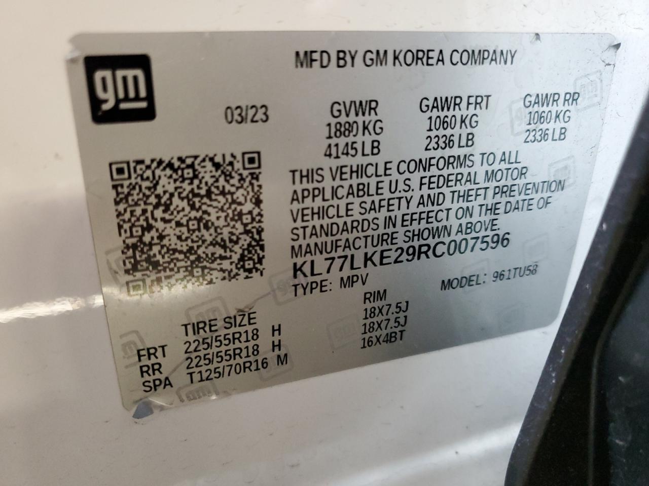 Lot #3302759396 2024 CHEVROLET TRAX ACTIV