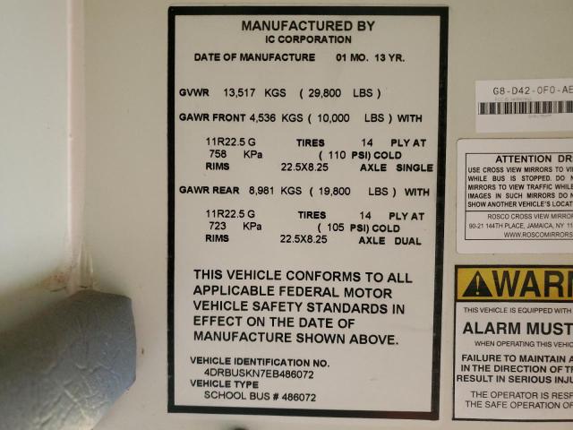 2014 IC CORPORATION CE SERIES SCHOOL #3296962813