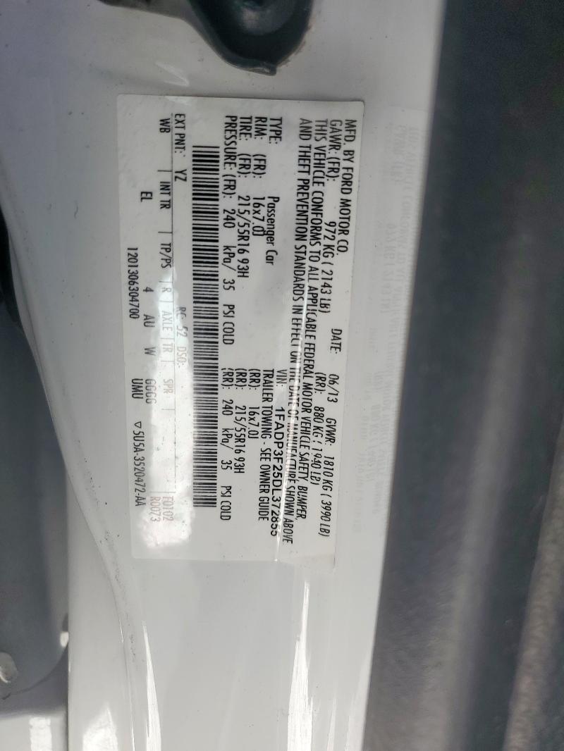 2013 FORD FOCUS - 1FADP3F25DL372855