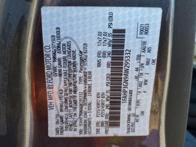 2010 FORD FOCUS SES - 1FAHP3GN9AW295332