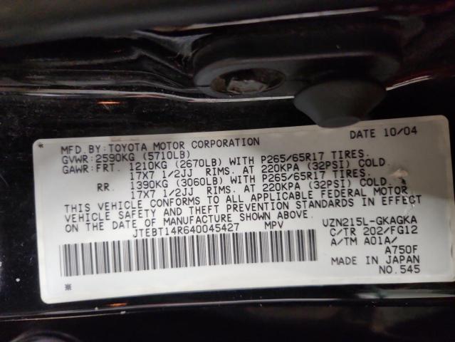 2004 TOYOTA 4RUNNER SR #3285554300