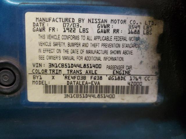 2004 NISSAN SENTRA 1.8 #3293569947