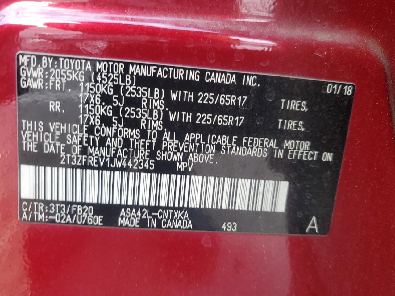 Lot #3311679246 2018 TOYOTA RAV4 LE