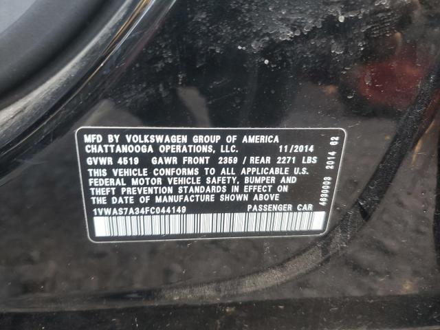 2015 VOLKSWAGEN PASSAT S #3291303461