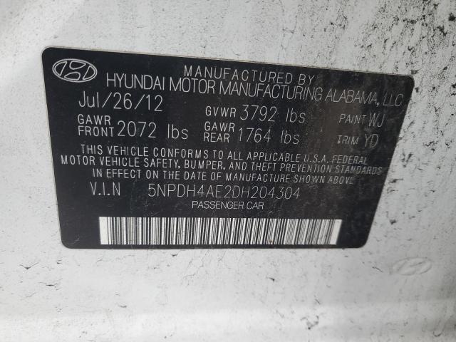 2013 HYUNDAI ELANTRA GL #3316880109