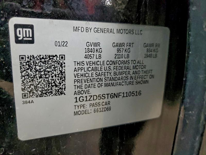 2022 CHEVROLET MALIBU LT #3304606448