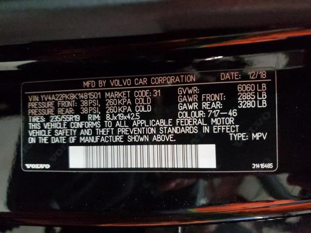 2019 VOLVO XC90 T6 MO - YV4A22PK8K1481501