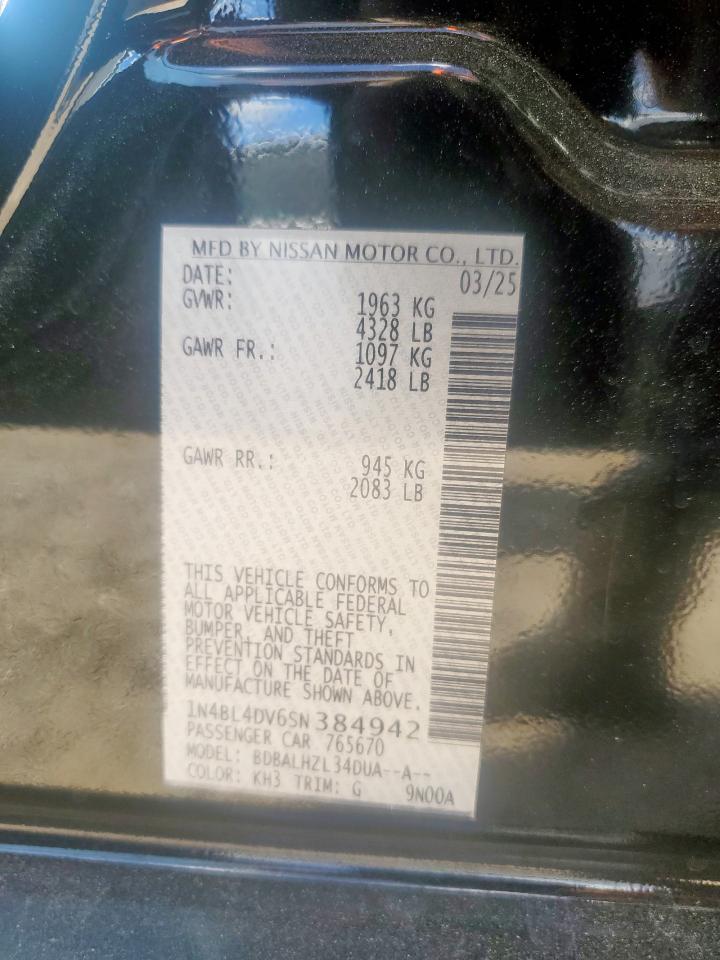 Lot #3303069817 2025 NISSAN ALTIMA SV