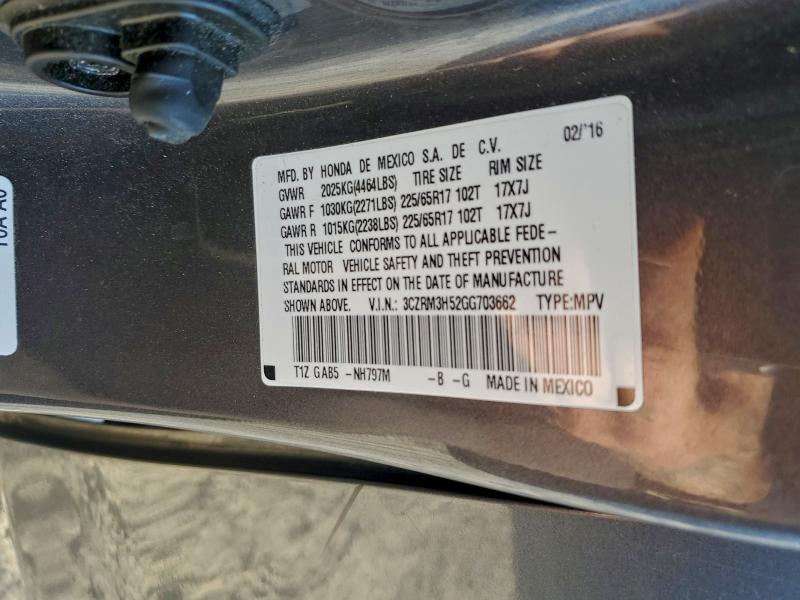 2016 HONDA CR-V EX #3296953881