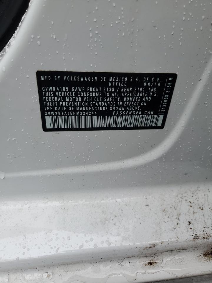 Lot #3310396963 2017 VOLKSWAGEN JETTA S