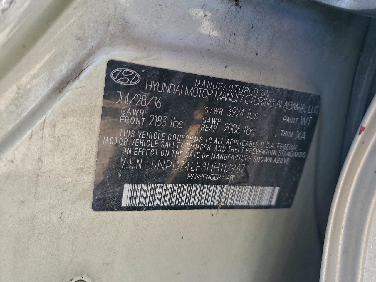 Lot #3301640620 2017 HYUNDAI ELANTRA SE