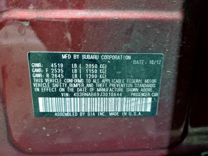 2018 SUBARU LEGACY 2.5 #3305393306