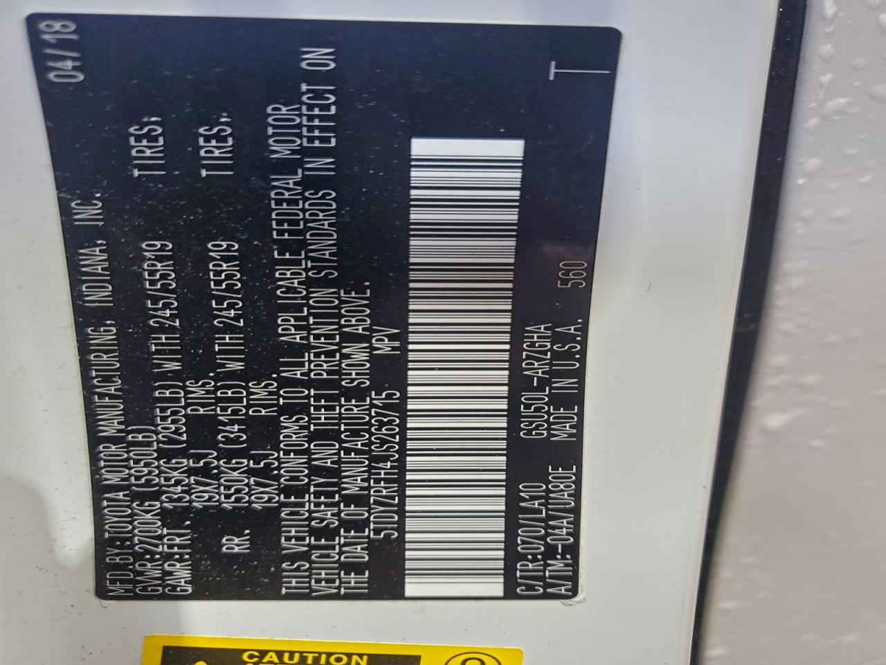 TOYOTA HIGHLANDER LIMITED