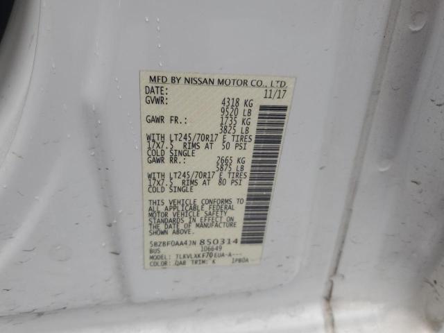 2018 NISSAN NV 3500 S 5BZBF0AA4JN850314