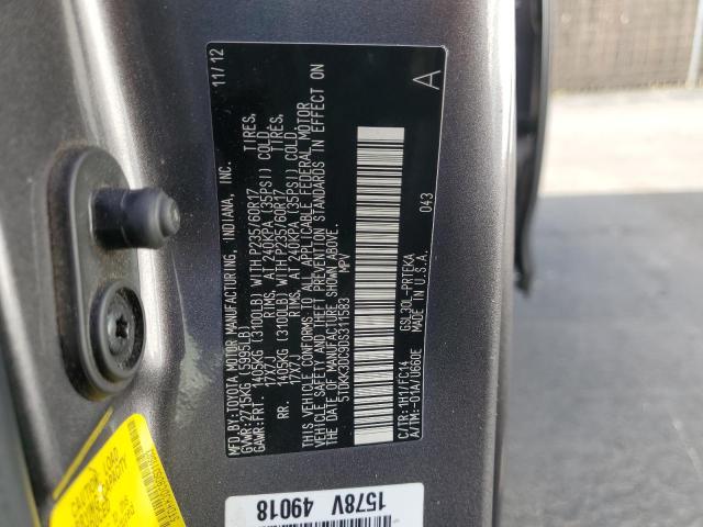 2013 TOYOTA SIENNA LE #3304653023