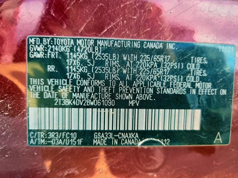 2011 TOYOTA RAV4 #3296680100