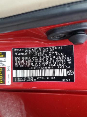 2012 TOYOTA CAMRY BASE #3294423530