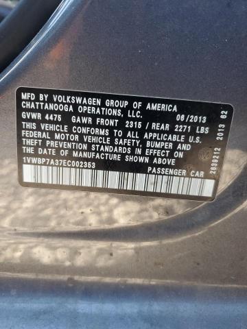 2014 VOLKSWAGEN PASSAT SE #3284023801