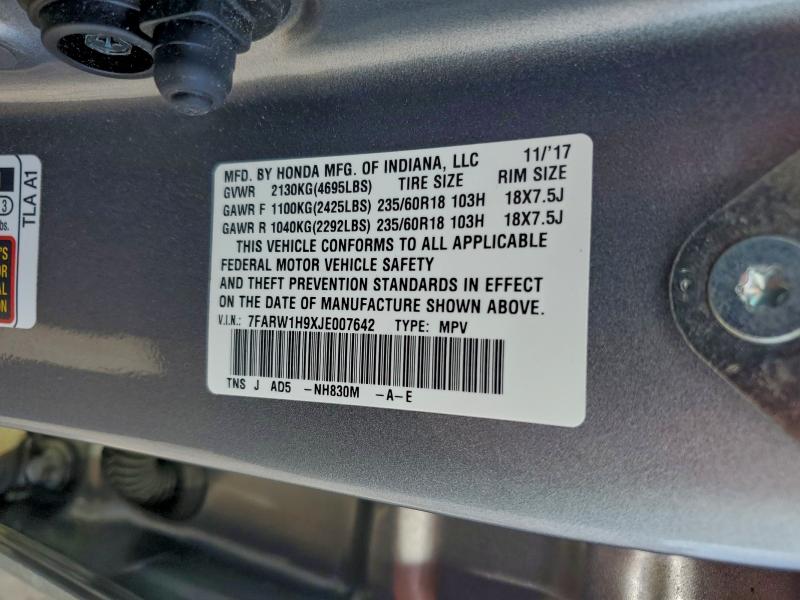 2018 HONDA CR-V TOURI #3297145514