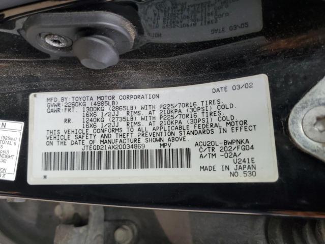 2002 TOYOTA HIGHLANDER #3284089589