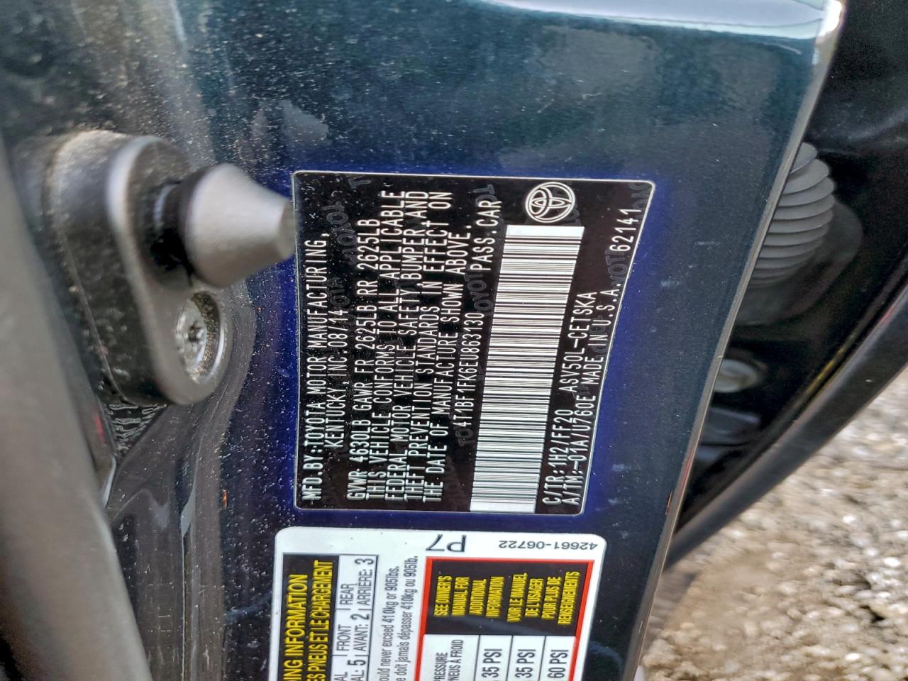 Lot #3301857017 2014 TOYOTA CAMRY L