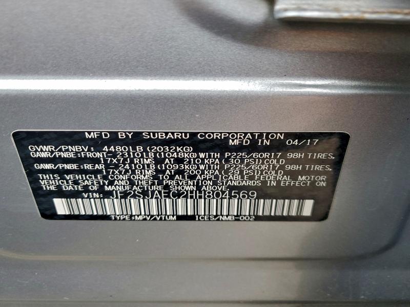 2017 SUBARU FORESTER 2 #3311469338