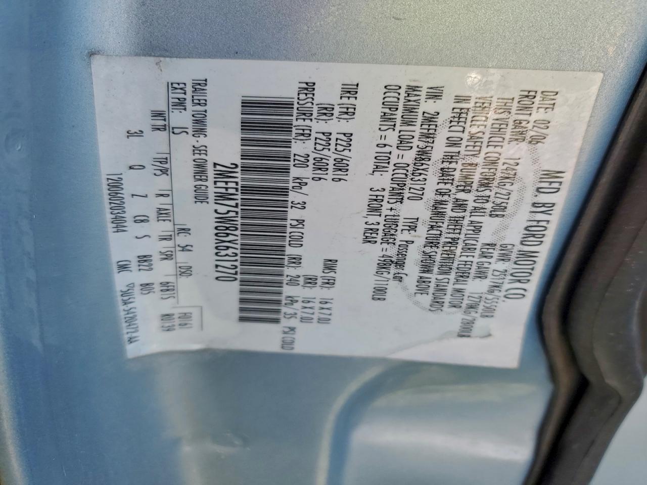 Lot #3297272384 2006 MERCURY GRAND MARQ