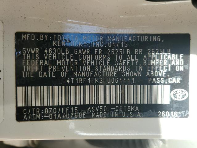 2015 TOYOTA CAMRY LE #3309424982